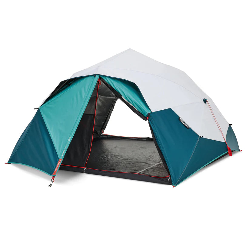 Black Waterproof Pop Up Camping Tent 3 Person tent www.decathlon.com 28” x 8.7” x 8.7” 
